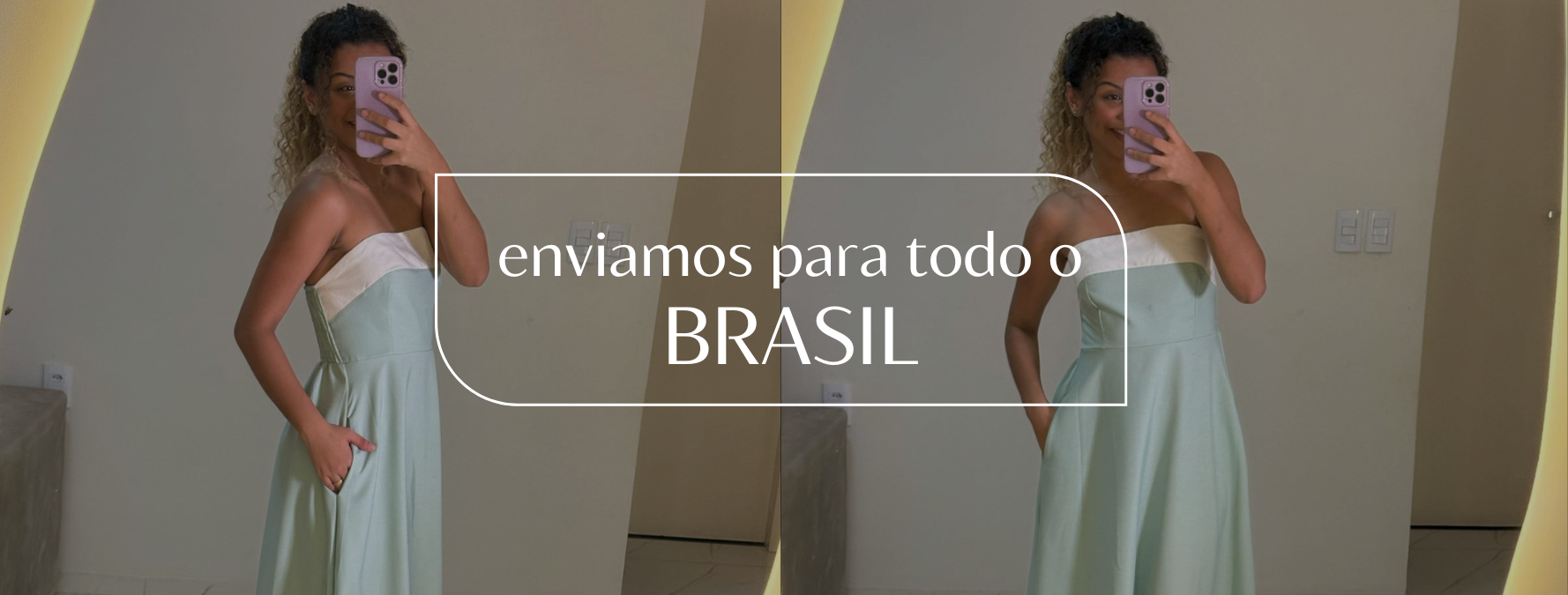 Banner Mercado Shops Promo Moda Praia Elegante Azul Natural